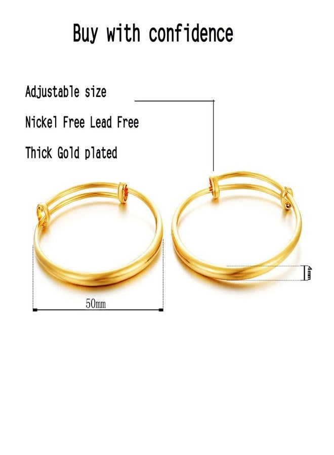 إيثلين مجموعة هدايا عيد الميلاد من إيثلين للأطفال، قطعتان/مجموعة، أساور وأساور قابلة للتمدد مطلية بالذهب عيار 18 قيراطًا، لامعة، مناسبة للأطفال من عمر 12 شهرًا - Image 3