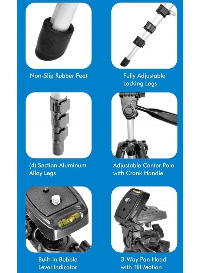 Ultimaxx 50" Inch Lightweight Portable Camera Tripod Stand with Carrying Bag for Sony, Nikon, Canon, Olympus, Pentax, Panasonic, Samsung Cameras and Camcorders