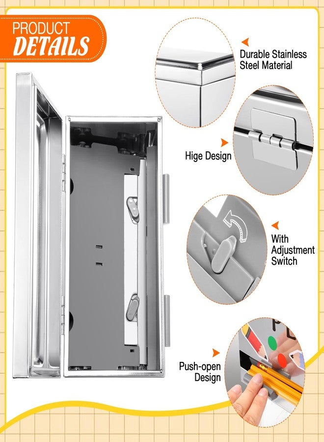 Mifoci 57 Pcs Pencil Dispenser Kit Stainless Steel Sharp and Dull Pencil Dispenser Metal Pencil Holder 50 Pencils 2 Pencil Sharpener 3 Sheet Stickers Straw Dispenser for Classroom Office - Image 3