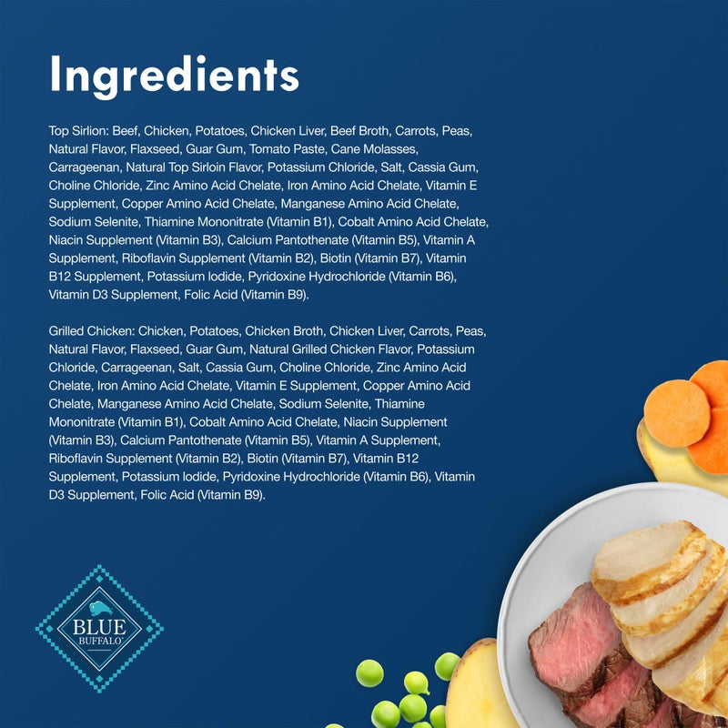 Blue Buffalo Delights Small Breed Natural Wet Dog Food Variety Pack, Top Sirloin PatÃ© and Grilled Chicken PatÃ©, 3.5-oz Cups, 12 Count - Image 5