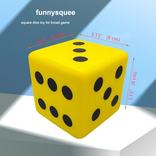 funnysquee 315 Inches Foam Dice Toy A FunFilled Kawaii Dices Educational Toy for Kid Board Game and Learning Sessions Fortunate Yellow - Image 5