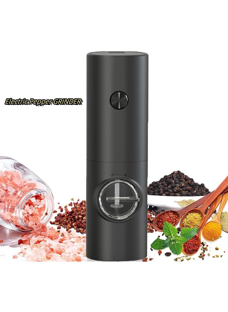 MJZ Electric Salt and Pepper Grinder, Automatic Pepper Grinder with LED Light Spices Shaker, Adjustable Ceramic Rotor for Coarse to Fine Grinding, Battery Powered Pepper Mills with Adjustable Coarseness, One-Handed Operation, Electric Black Pepper/Salt/Spice Grinder Ideal for Kitchen Outdoor BBQ - Image 1