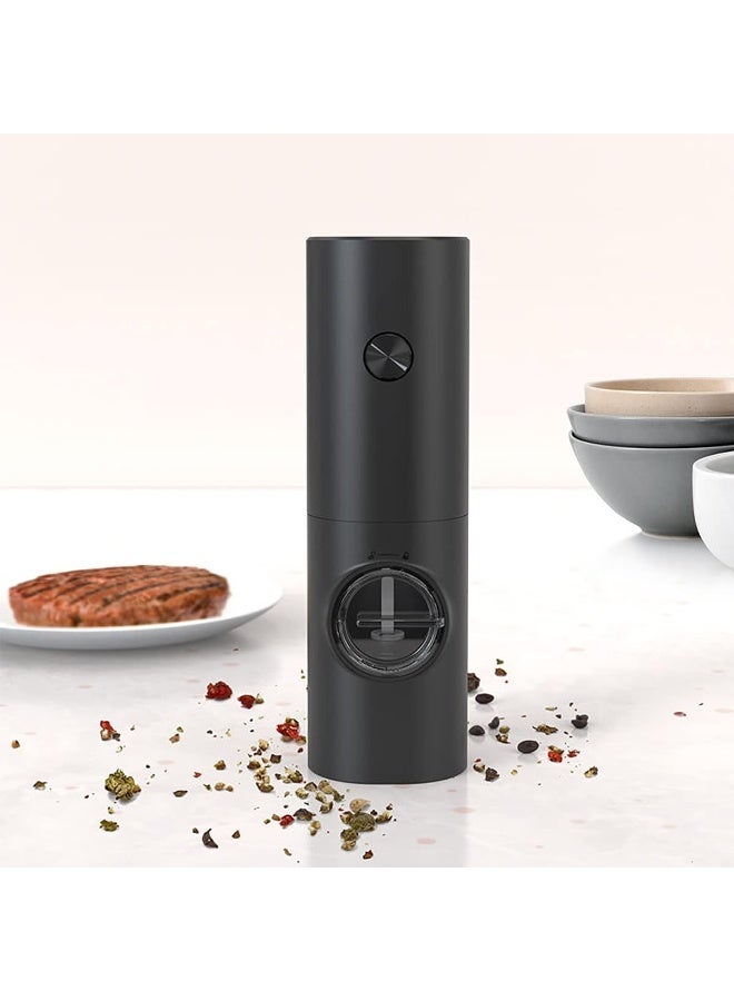 MJZ Electric Salt and Pepper Grinder, Automatic Pepper Grinder with LED Light Spices Shaker, Adjustable Ceramic Rotor for Coarse to Fine Grinding, Battery Powered Pepper Mills with Adjustable Coarseness, One-Handed Operation, Electric Black Pepper/Salt/Spice Grinder Ideal for Kitchen Outdoor BBQ - Image 2