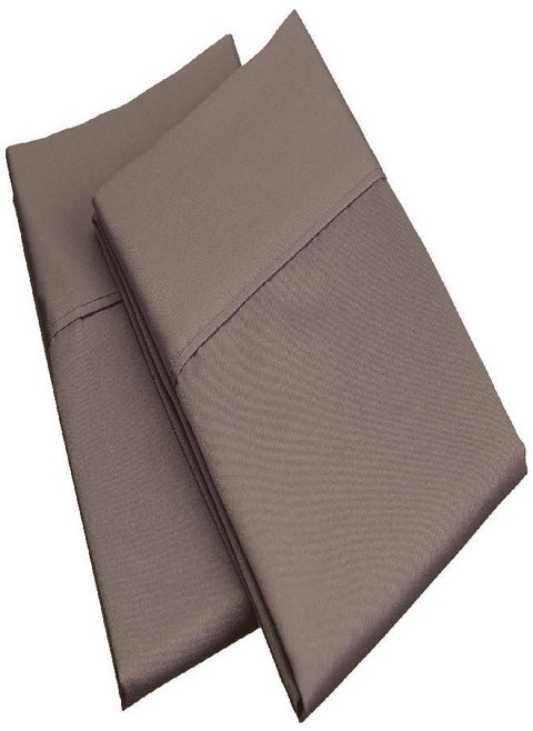 Superior 700 Thread Count Egyptian Cotton Pillowcase Bed Set, Modern Solid Sateen, Naturally Breathable and Cooling, Extra Comfort Pillow Cover, Includes: Two Pillowcases, Standard, Grey