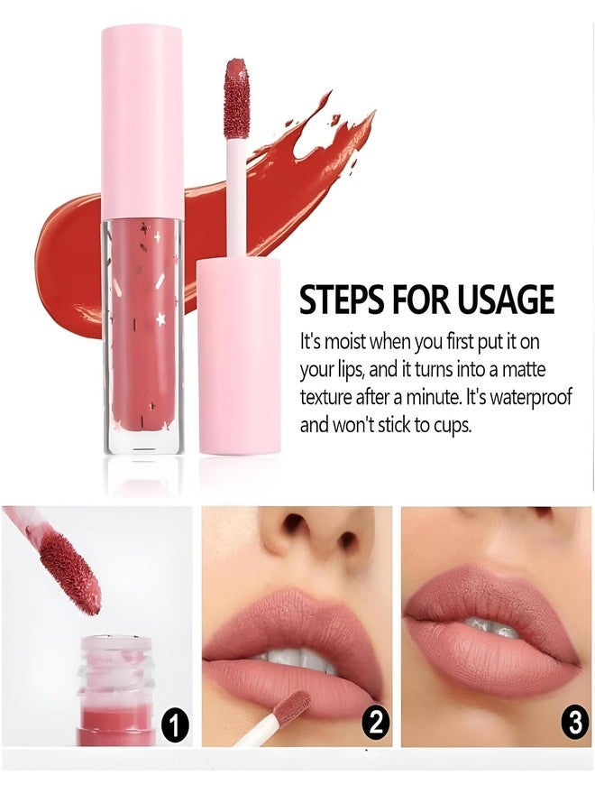 Bajajbeautyshop 12 pieces Book Style Velvet Liquid Matte Lipstick Waterproof, Non Stick, Nude Lip Glossy Combo Pack Lipsticks For Women -(12 Colour Liquid Lipstick Set) - Image 3