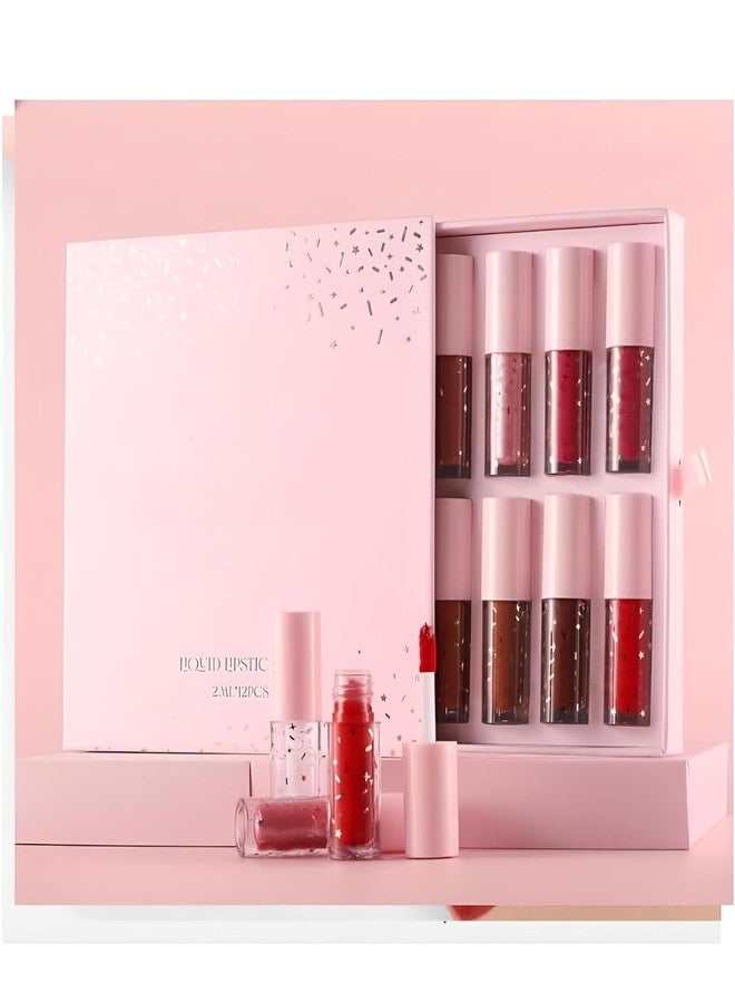 Bajajbeautyshop 12 pieces Book Style Velvet Liquid Matte Lipstick Waterproof, Non Stick, Nude Lip Glossy Combo Pack Lipsticks For Women -(12 Colour Liquid Lipstick Set) - Image 5