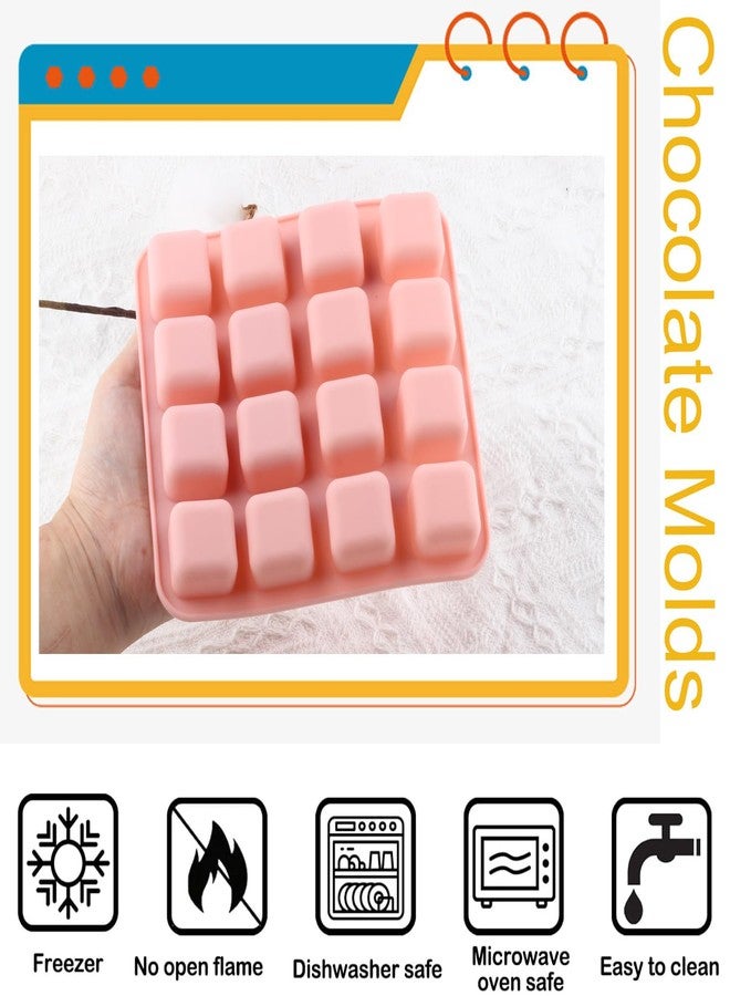 YIMINGMOLD قوالب سيليكون مربعة الشكل من YIMINGMOLD، تحتوي على 16 تجويفًا، لصنع حلوى الكراميل الصلبة والشوكولاتة والكمأ، طقم من قطعتين - Image 3