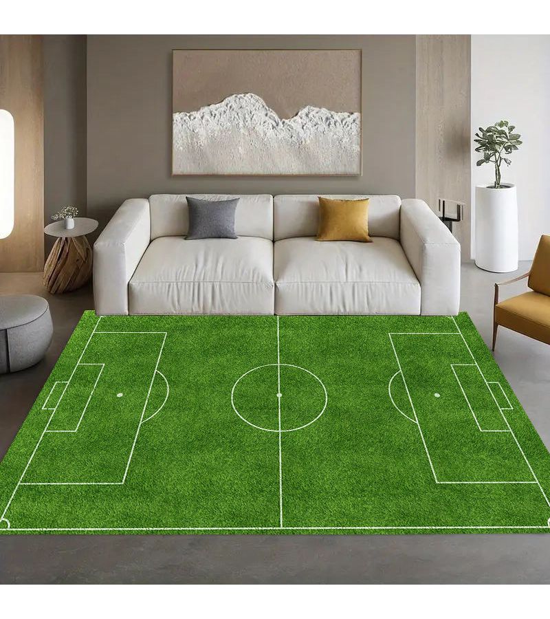 Thick 1.1cm Kitchen Floor Mat Football Field Pattern Non Slip Wear Resistant For Kitchen Living Room Entrance Balcony Home Decoration 40cmx60cm 15.7inx23.62in - Image 2