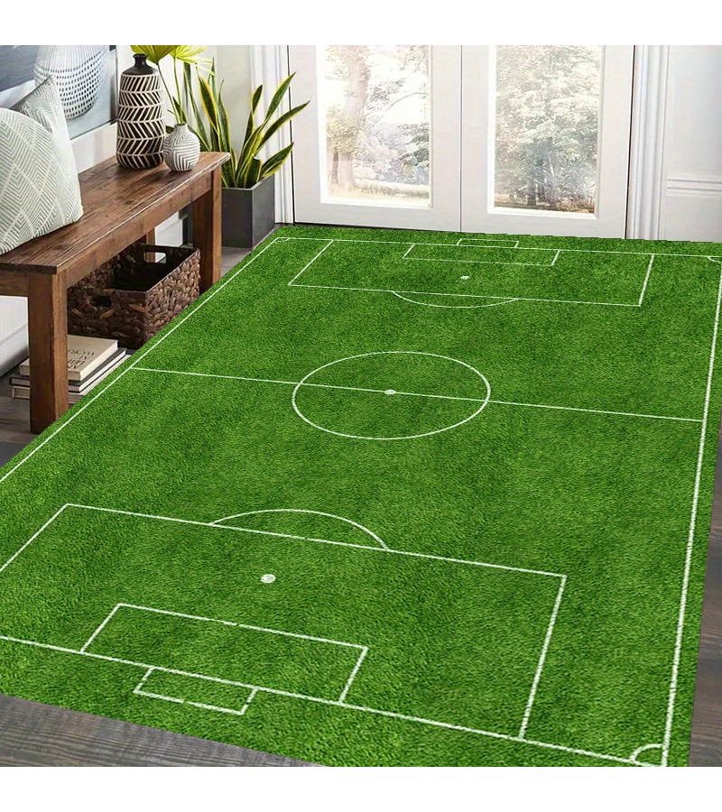 Thick 1.1cm Kitchen Floor Mat Football Field Pattern Non Slip Wear Resistant For Kitchen Living Room Entrance Balcony Home Decoration 40cmx60cm 15.7inx23.62in - Image 5