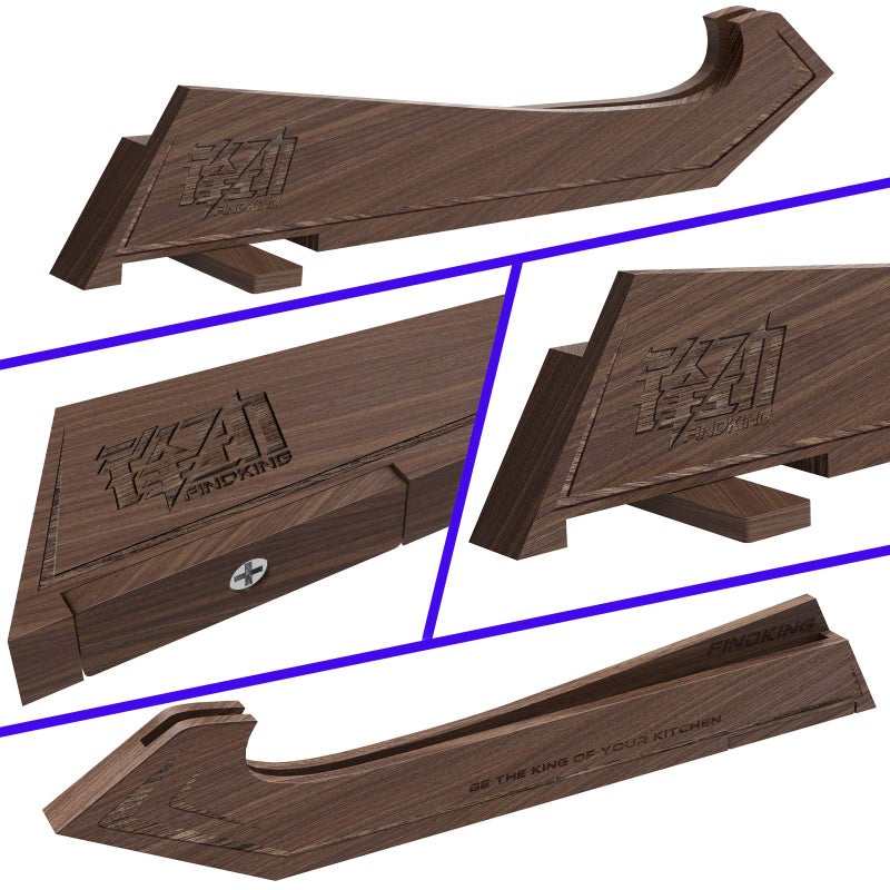 FINDKING Walnut Knife Edge Guard, Wooden Magnetic Knife Sleeve for Counter, Drawer, Knife Bag, Light, Portable Blade Sheath Cover, Suitable for 7" Japanese Kitchen Knife (Knife Not Included) - Image 2