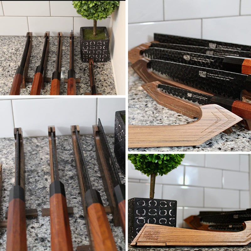 FINDKING Walnut Knife Edge Guard, Wooden Magnetic Knife Sleeve for Counter, Drawer, Knife Bag, Light, Portable Blade Sheath Cover, Suitable for 7" Japanese Kitchen Knife (Knife Not Included) - Image 4