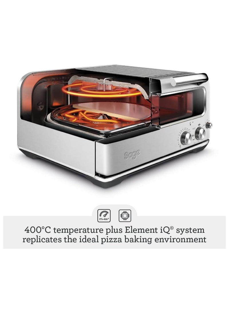 Sage - Sage - The Smart Oven Pizzaiolo - Pizza Oven - Brick Oven Performance for Wood Fired Style, Brushed Stainless Steel - UAE Version, 2 Year Manufacturer Warranty - Image 1