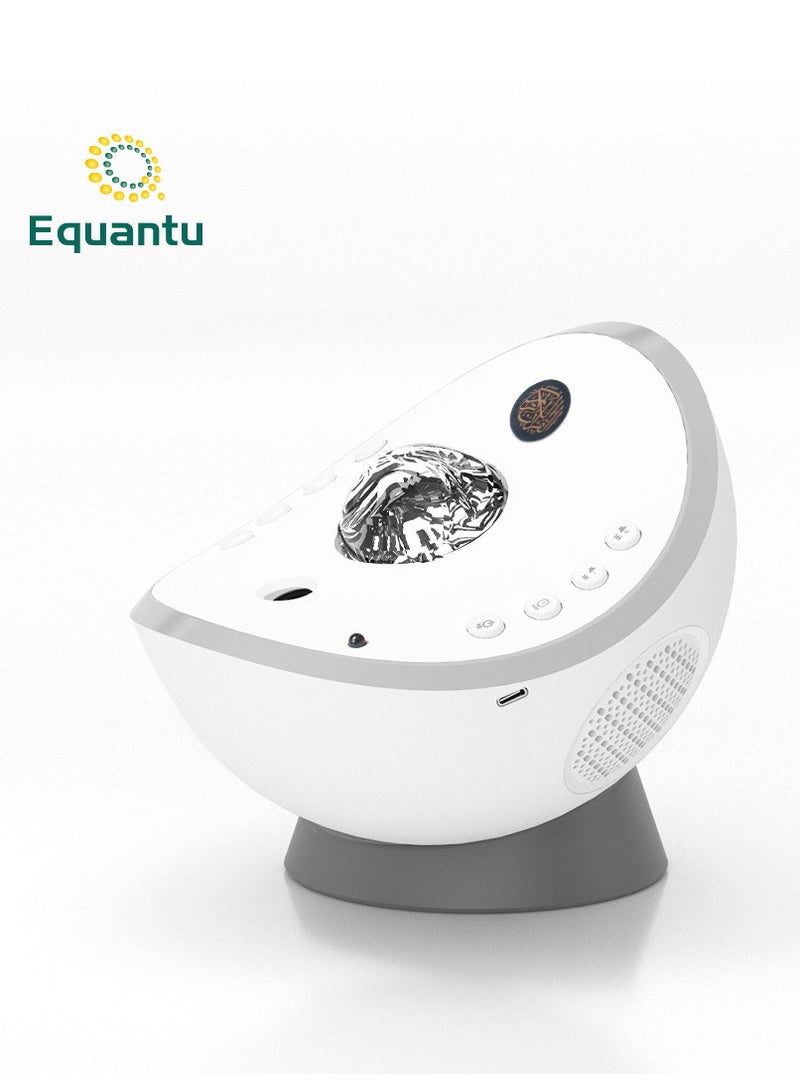 Equantu Starry Sky Water Ripple Laser Projection Lamp Portable Mini Quran Speaker White - Image 5
