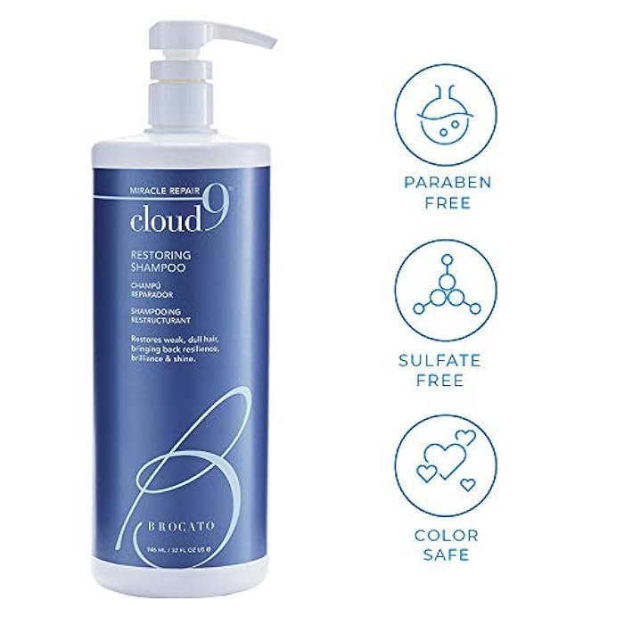 Brocato Cloud 9 Shampoo & Conditioner Liter, 32oz & Actives Enhancing Serum | Shine Booster & Conditioning Hair Agent | Replenishing Oils, Repair & Smooth Hair | Perfect For Straight or Curly Texture - Image 2