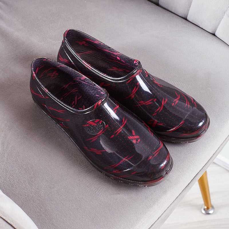 Crystal Yuanbao Rain Footwear for Women 2388 red silk knot 