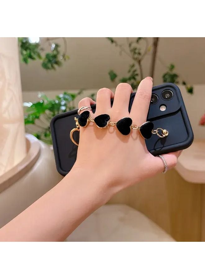 Moto G85 5G Phone Case Black Matte Soft Cover Love Bracelet Bamboo Design - Image 3