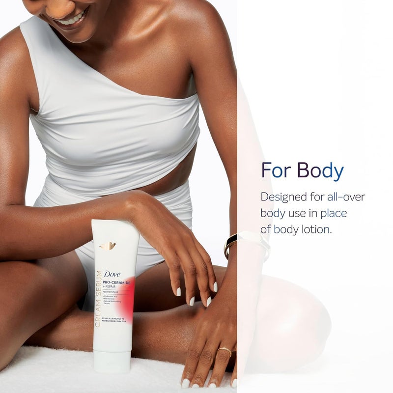 Dove Body Cream Serum Pro-Ceramide + Repair for Rough, Extremely Dry Skin, with Hyaluronic Acid, Niacinamide and Natural Moisturizing Factors Lotion, 8 oz - Image 2