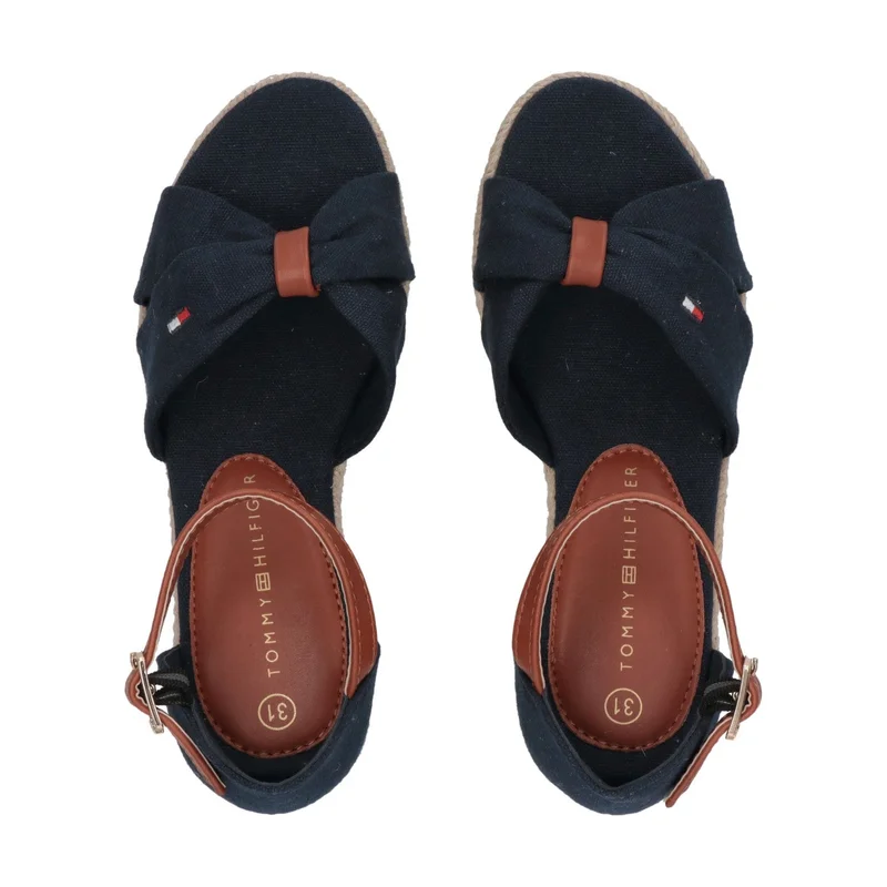 تومي هيلفيغر صنادل ويدج بحبال للأطفال