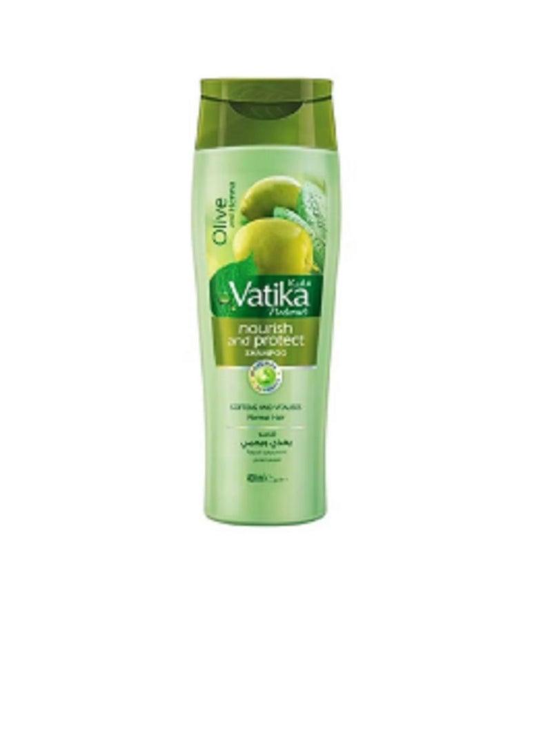 Dabur Vatika Olive And Henna Nourish And Protect Shampoo (Pack Of 2) 400ml