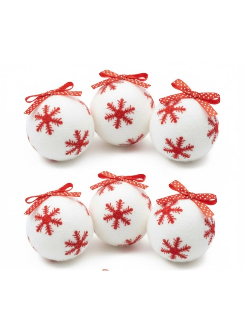 Christmas Tree Decoration .  Cozy Snowdrift Tree Ornament 6 pcs (white) - Image 1