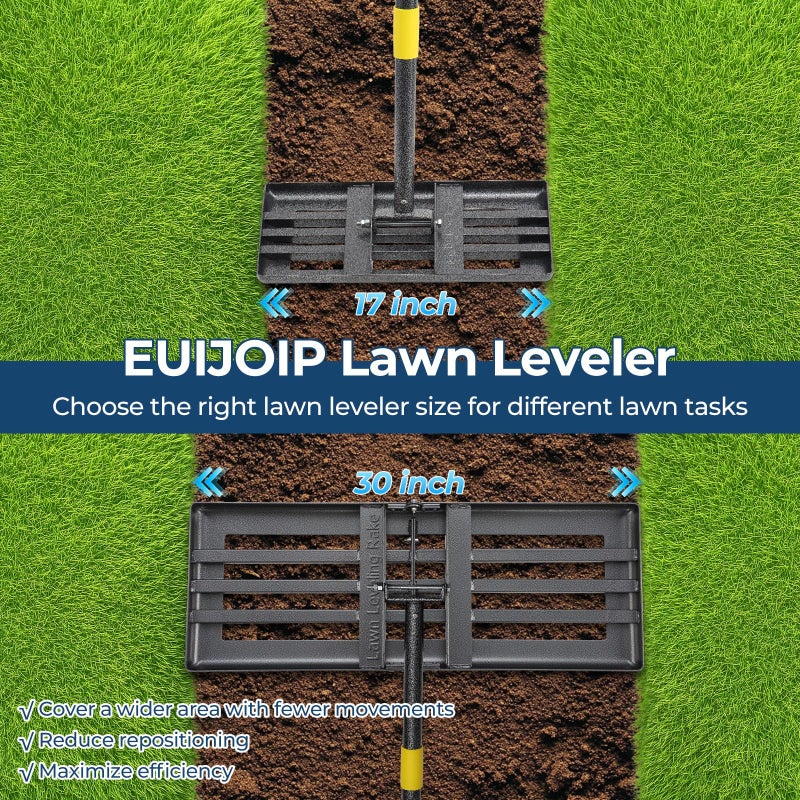 EUIJOIP Heavy Duty Lawn Leveling Rake 30x10 with 72" Adjustable Handle - Commercial Grade Landscape Grading Tool, Foldable Yard Leveler for Soil Sand & Topdressing | Stainless Steel + Ergonomic Design - Image 5