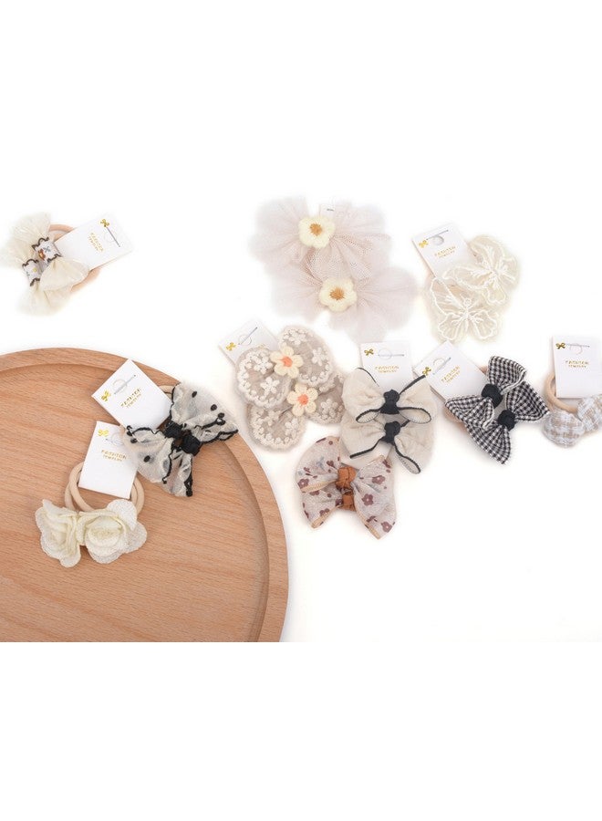 BIANHUAN 10 pairs Hair Ties With Bows 1.2 Inch Small, Ponytail Holders Pigtails Elastic Bands Hair Accessories For [Toddler] Kids [Baby] [Girl]s (Set-B) - Image 5