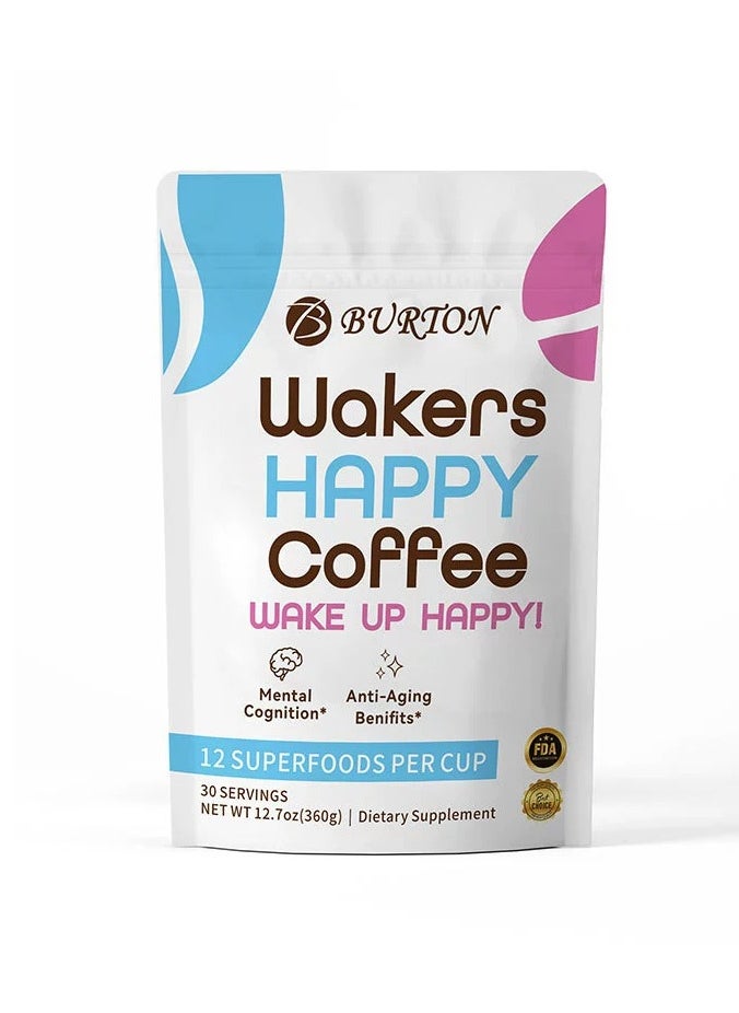 BURTON Wakers HAPPY Coffee,Mushroom Coffee 360g  - Image 1