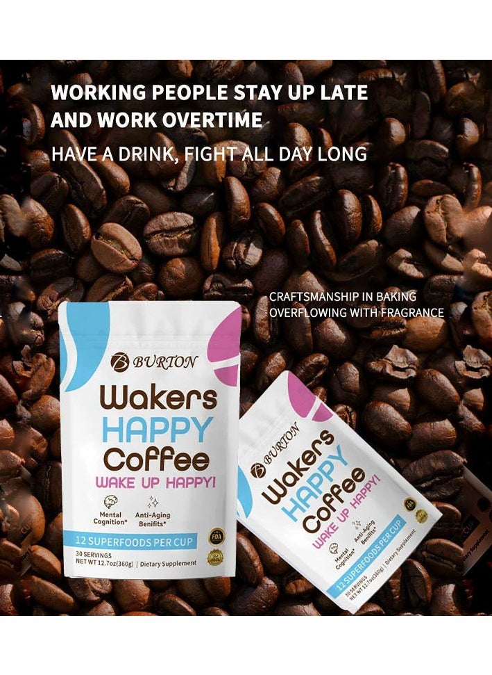BURTON Wakers HAPPY Coffee,Mushroom Coffee 360g  - Image 3