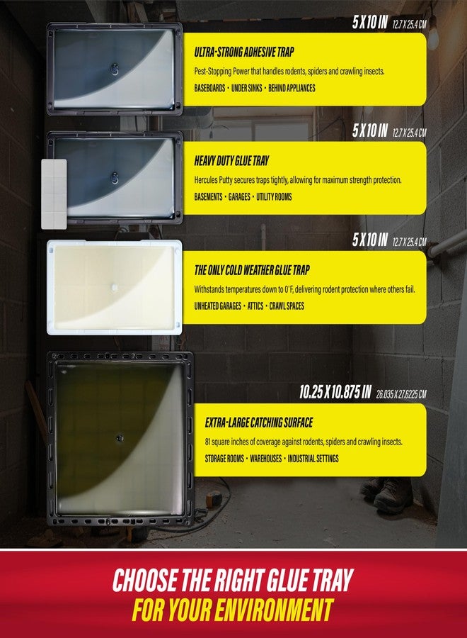 Catchmaster Baited Glue Traps by - 10 Pre-Baited Trays, Ready to Use Indoors. Rat Mouse Snake Exterminator Plastic Sticky Adhesive Easy No-Mess Simple Non-Toxic Disposable - Made in the USA - Image 2