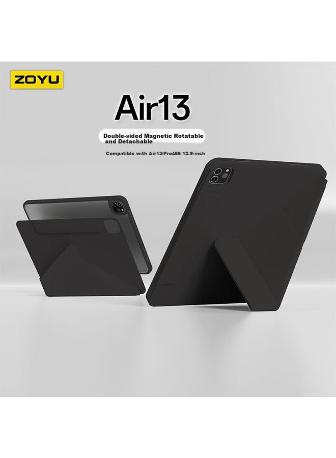 Zoyu M2 Chip Ipad Air 13-inch Y-fold Double-sided Magnetic Rotatable Detachable Universal Pro4/5/6 Apple Tablet Case Noble Black - Image 1