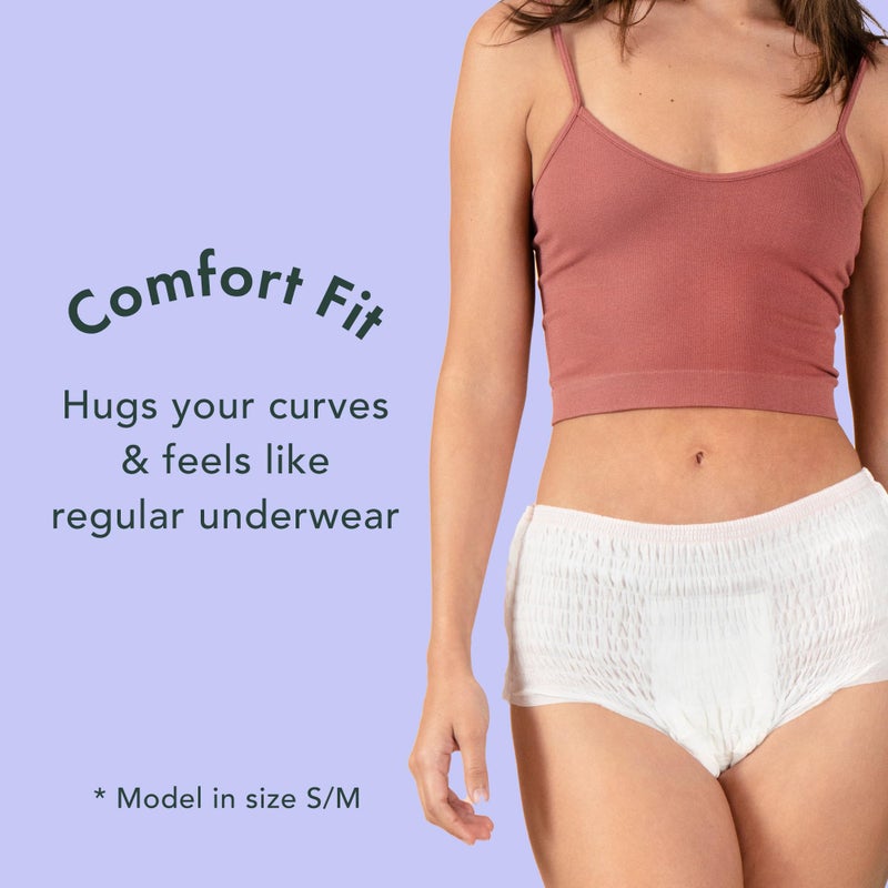Rael Disposable Underwear for Women, Organic Cotton Cover - Incontinence Pads, Postpartum Essentials, Disposable Underwear, Unscented, Maximum Coverage (Size S-M, 12 Count) - Image 5