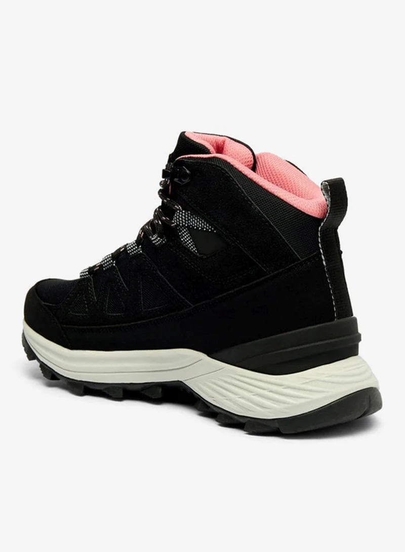 كابا بوت نسائي بكعب عالي مزين بشعار مع رباط