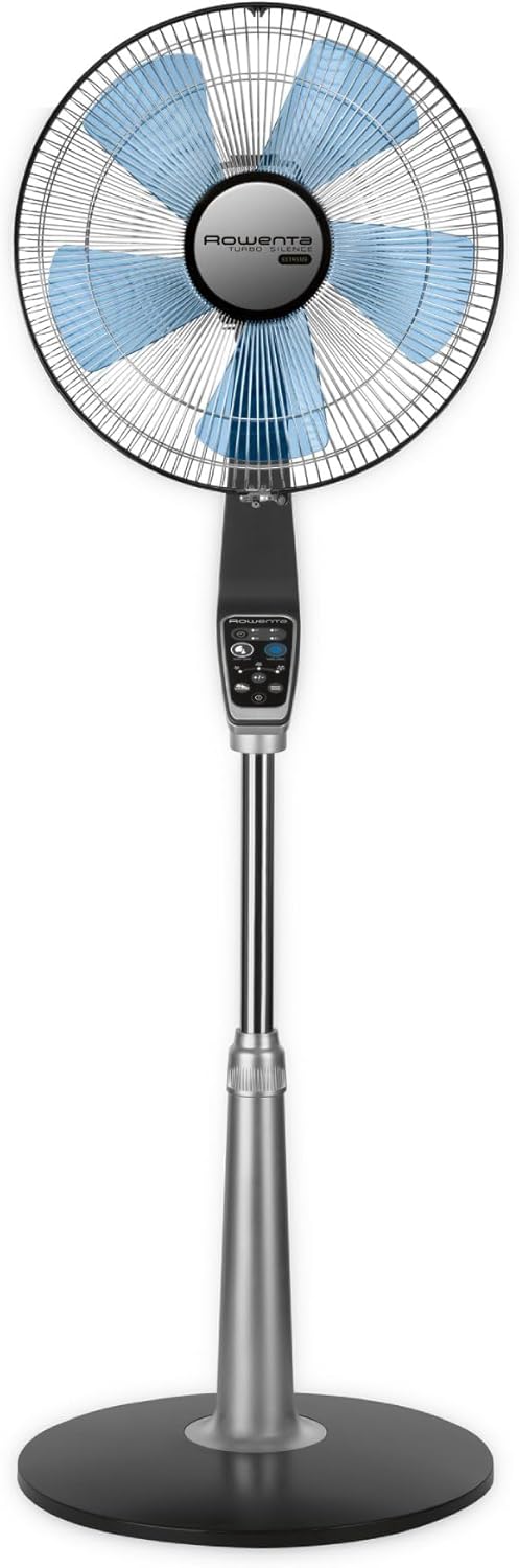 Rowenta Rowenta Pedestal Fan 53 Inches Ultra Quiet Oscillating Fan for Bedroom Portable 5 Speeds Refresh Up to 23Feet Silver Indoor VU5670  - Image 1