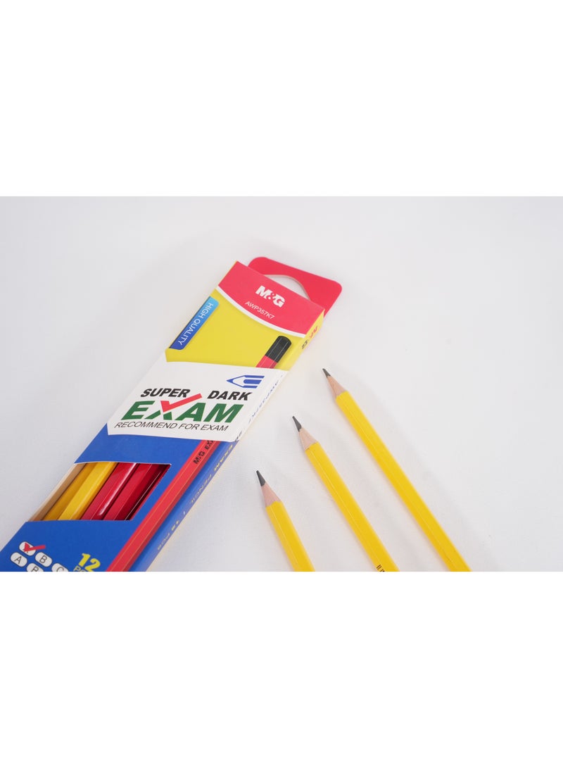 ام اند جي M&G EXAM 2B Wood pencil without eraser ,12 pcs in box - Image 2