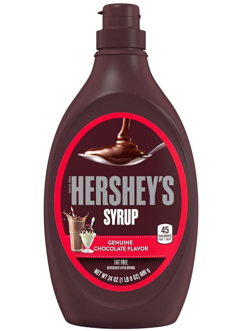هيرشيز شراب بنكهة الشوكولاتة الأصلية، خالي من الدهون، يُحفظ في الثلاجة بعد الفتح، 680 غرام - Image 1