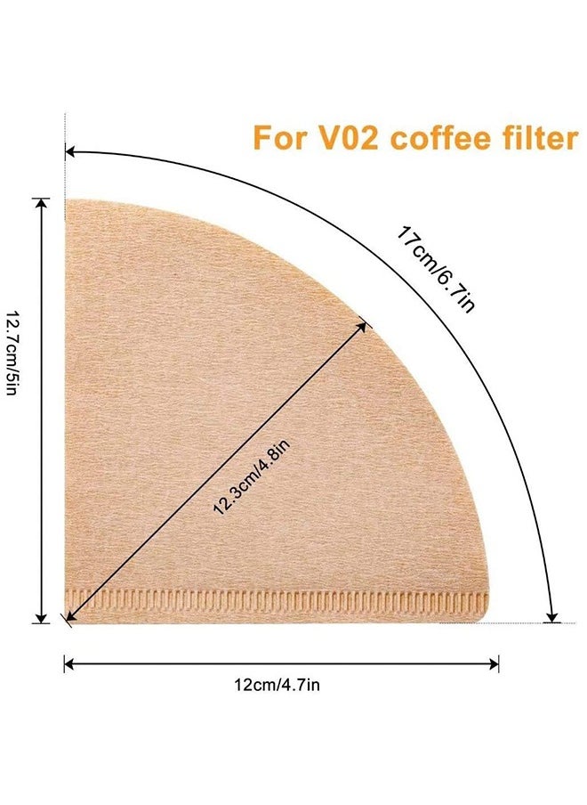 Bukela - Coffee Filters, V60 Coffee Filter Paper, 2-4 Cups Natural Disposable Coffee Filters, Unbleached Coffee Paper Filters V02, Compatible with V60 Dripper and No.2 Size Pour Over Drippers, 100pcs - Image 1