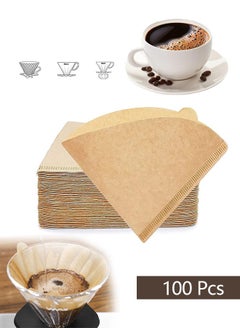 Bukela Coffee Filters, V60 Coffee Filter Paper, 2-4 Cups Natural Disposable Coffee Filters, Unbleached Coffee Paper Filters V02, Compatible with V60 Dripper and No.2 Size Pour Over Drippers, 100pcs  - Image 1