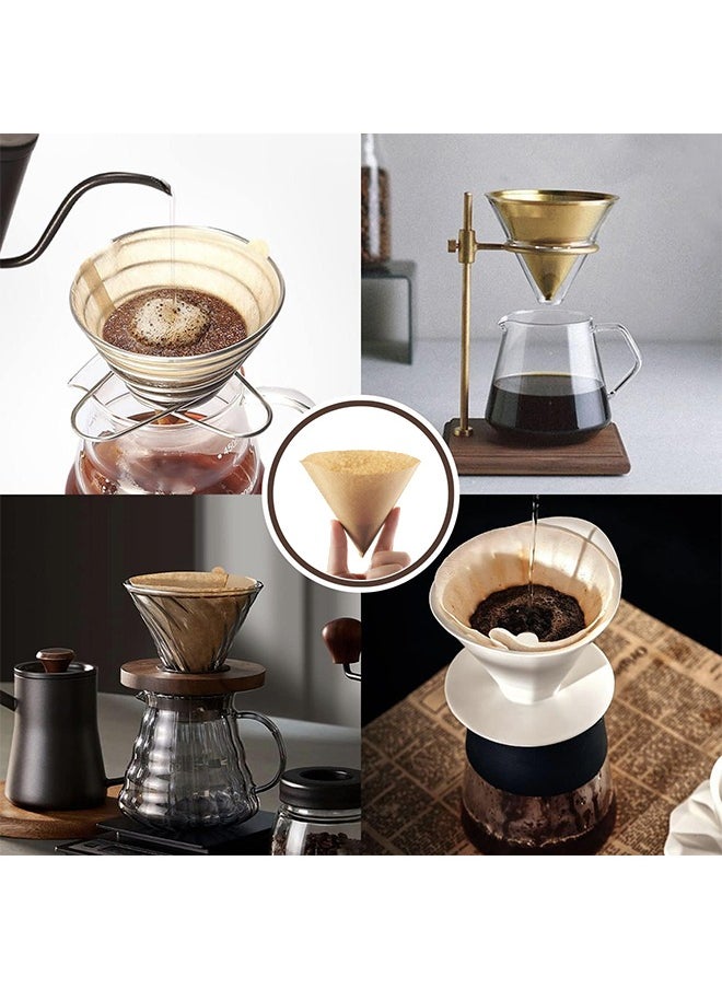 Bukela - Coffee Filters, V60 Coffee Filter Paper, 2-4 Cups Natural Disposable Coffee Filters, Unbleached Coffee Paper Filters V02, Compatible with V60 Dripper and No.2 Size Pour Over Drippers, 100pcs - Image 1