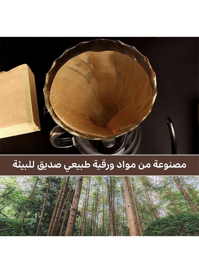 Bukela - Coffee Filters, V60 Coffee Filter Paper, 2-4 Cups Natural Disposable Coffee Filters, Unbleached Coffee Paper Filters V02, Compatible with V60 Dripper and No.2 Size Pour Over Drippers, 100pcs - Image 1