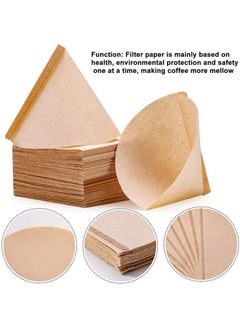 Bukela Coffee Filters, V60 Coffee Filter Paper, 2-4 Cups Natural Disposable Coffee Filters, Unbleached Coffee Paper Filters V02, Compatible with V60 Dripper and No.2 Size Pour Over Drippers, 100pcs  - Image 4