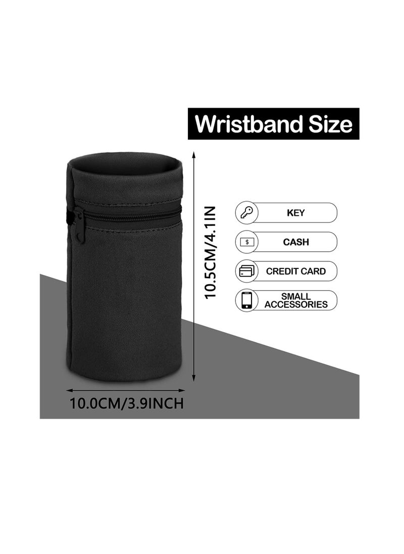 Generic - 6 Pieces Wrist Sweatbands Wrist Wallet Wristband Pocket with Zipper Sports Color Wrist Pouch Phone Coin Keys Storage for Women Men Running Walking Hiking Jogging - Image 1