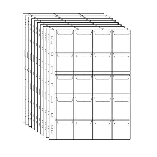 OSOPOLA 200 Pockets Coin Binders Pages 177 inch Holders 10 pcs LooseLeaf Sheets AcidFree Collection Holders for Medallion Coin Stamp Currency Collecting Supplies 45x45 mm 177x177 inch CS03220 - Image 1