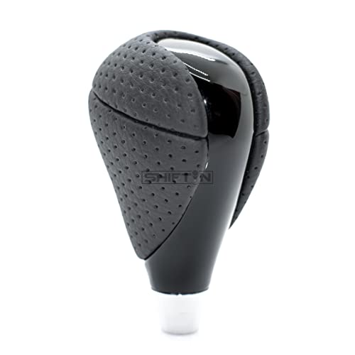 SHIFTIN Piano Black Wood Gear Shift Knob Stick Shifter for Lexus ES300h ES350 GS300 GS350 GS430 GS450h GS460 is-F IS250 IS300 IS350 LS460 LS600h RX350 RX450h (Punched Black Leather/Piano Black) - Image 5