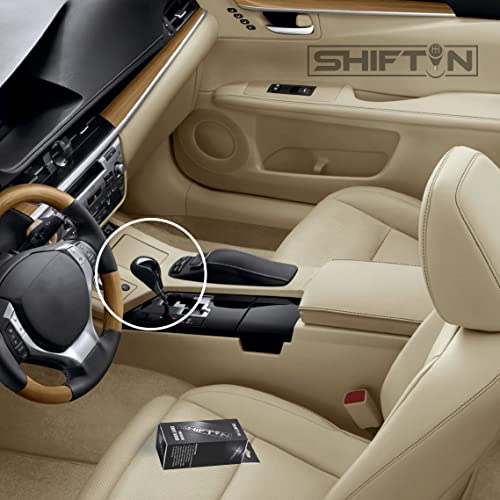 SHIFTIN Piano Black Wood Gear Shift Knob Stick Shifter for Lexus ES300h ES350 GS300 GS350 GS430 GS450h GS460 is-F IS250 IS300 IS350 LS460 LS600h RX350 RX450h (Punched Black Leather/Piano Black) - Image 2