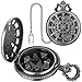 Keller & Weber Mini DND Dice Set with Steampunk Dark Silver Hollow Gear Pocket Watch Shell Case 7pcs Polyhedral Metal DD Dice DND Gifts with Gift Box for DND Lovers Role Playing Board Games Accessories - Image 4