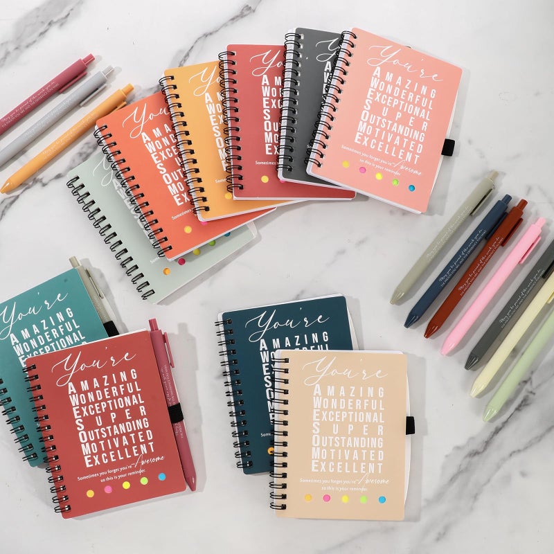 Jetec 25 Sets Christmas Team Employee Appreciation Gifts Motivational Spiral Notebooks with Sticky Notes Ballpoint Pens Coworker Inspirational Thank You Gifts(Bright Color You are) - Image 5