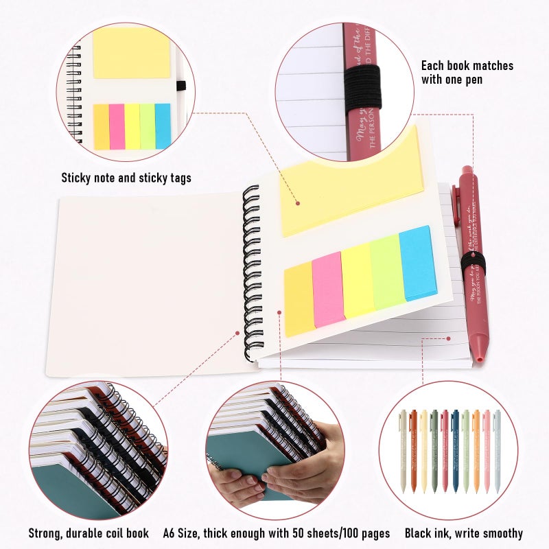 Jetec 25 Sets Christmas Team Employee Appreciation Gifts Motivational Spiral Notebooks with Sticky Notes Ballpoint Pens Coworker Inspirational Thank You Gifts(Bright Color You are) - Image 4