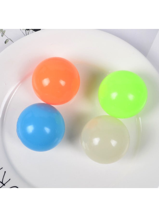 Chattering Luminous Sticky Target Ball Wall Ball Top Suction Ball Pressure Reduction Ball Interactive Top Suction Ball Children's Dart Sticky Ball-Colour:4.5cm Thick Luminous Air Style Green - Image 4