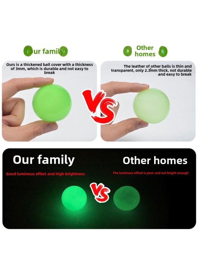 Chattering Luminous Sticky Target Ball Wall Ball Top Suction Ball Pressure Reduction Ball Interactive Top Suction Ball Children's Dart Sticky Ball-Colour:4.5cm Thick Luminous Air Style Green - Image 3