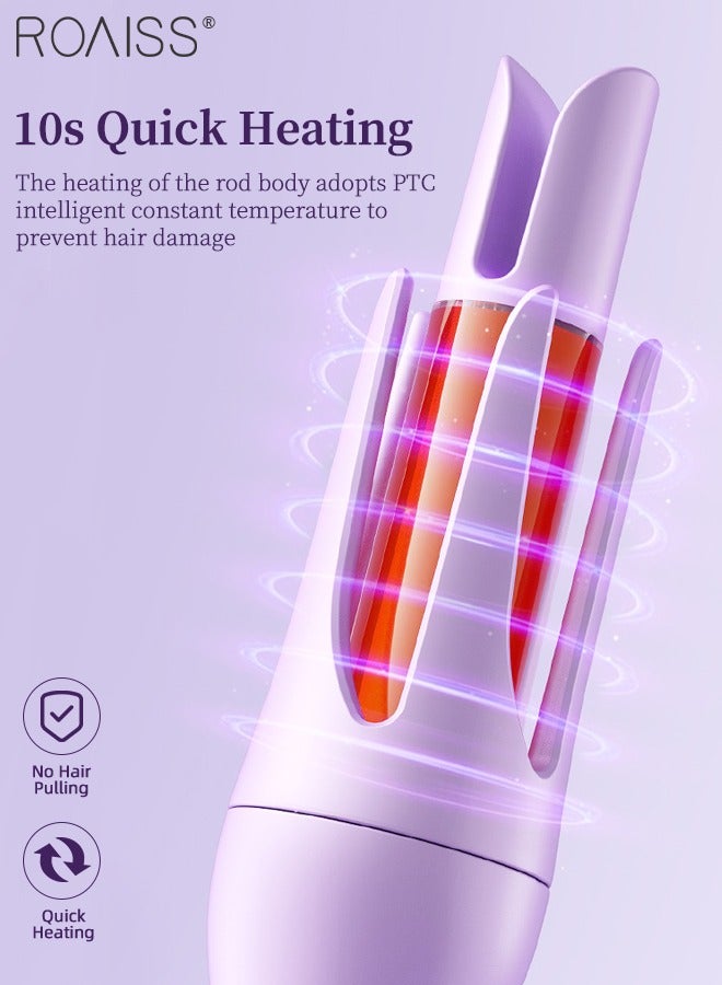 رويس حديد تجعيد الشعر الأوتوماتيكية مقاس 28 مم، مضادة للحروق والتشابك، عصا تجعيد الشعر الدوارة بالأيونات السالبة مع زيت عطري للعناية بالشعر، حديد تجعيد الشعر سريعة التسخين، 3 سرعات لضبط درجة الحرارة للشعر المتوسط ​​والطويل - Image 5